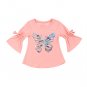 Girls Size 4 Colette Lily Pink Sequin Butterfly Elbow Sleeve Top B399 192832105920