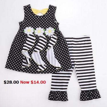 Girls Size 4T Nannette Sleeveless Ruffle Top and Pants Set B639 190716057075
