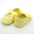 New baby girl's size LARGE or 12-18 months yellow eyelet dress shoes C216