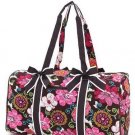 Belvah quilted large floral duffle bag gym bag QHF2701(BR)