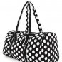 Belvah Quilted Monogramable Polka Dot Duffle Bag LPDQ1101(BKWH)