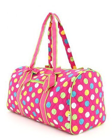 Belvah Quilted Monogramable Polka Dot Duffle Bag LPDQ1101(FSMT)