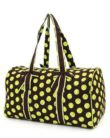 Belvah quilted ladies monogramable polka dot duffle bag gym bag ...