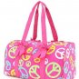 Ladies Quilted Monogramable Peace Sign Large Duffle Bag B500 QTP2701(FSMT)