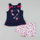 Girls Size 4 Kids Headquarters Ladybugs Tank & Floral Shorts Set B679 682510561051
