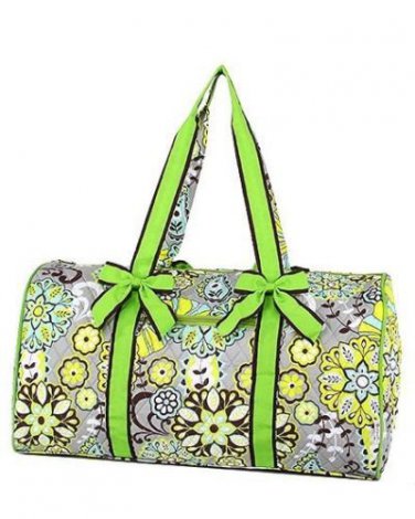 Belvah Quilted Monogramable Large Floral Duffel Bag QBF2701(LM) BS795