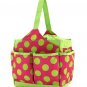 Belvah Lime and Pink polka dot makeup bag CN69L(FSLM)