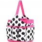 Belvah White, Black and Pink polka dot bag CN69L(WHBK)