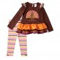 Girls Size 6 Nannette 2pc. Gobble Gobble Tunic Top & Leggings Set B640 190716607553
