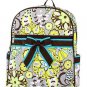 Belvah Monogramable Quilted Floral Paisley Backpack Book Bag QBF2746(BR) B980 BP14