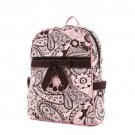 Quilted Brown and Pink Paisley Print Backpack Book Bag QPF2716-BRPK D495 BP17