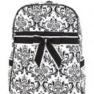 Belvah Monogramable Large Quilted Damask Backpack Bookbag QND2746(BK) BS795 BS19