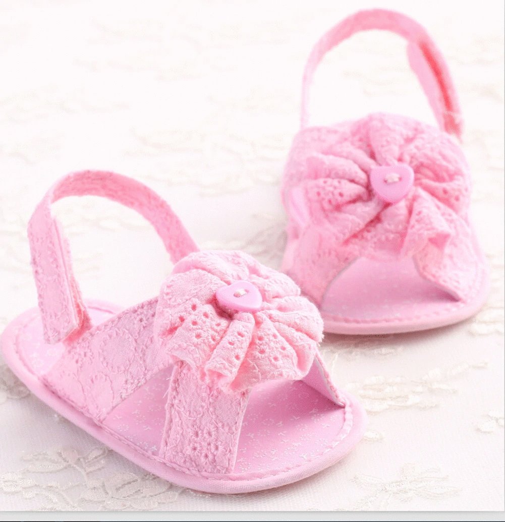 Baby Girls 06 Months Pink Eyelet Summer Sandals Shoes C253