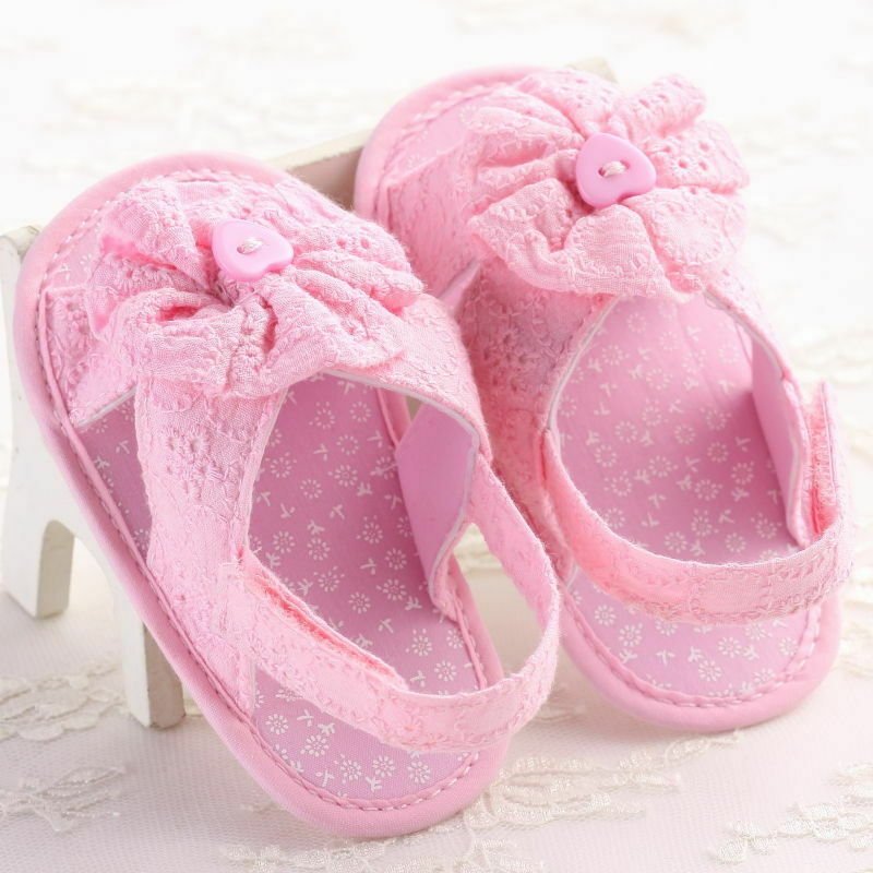 Baby Girls 06 Months Pink Eyelet Summer Sandals Shoes C253