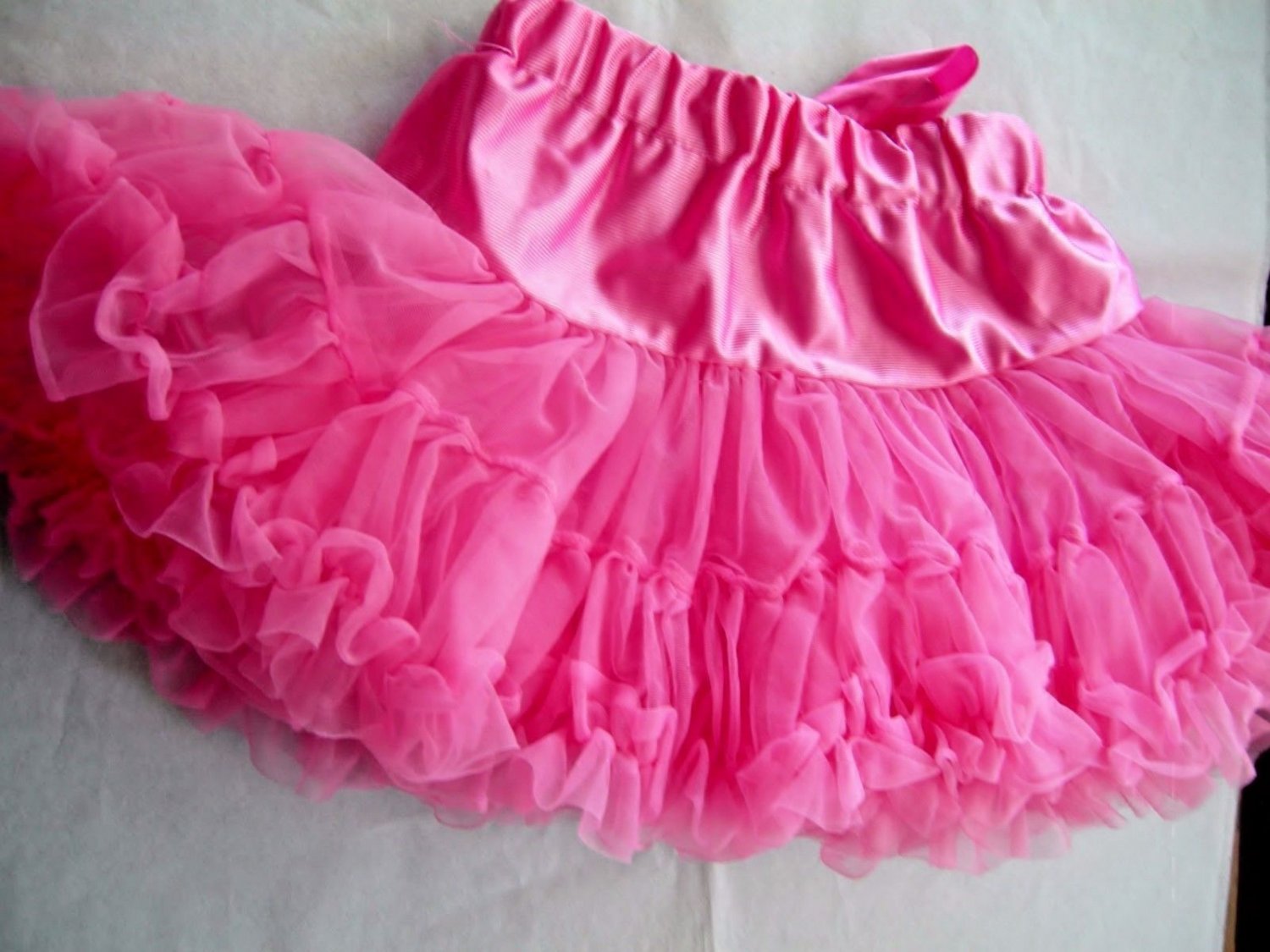 Pink Ruffle Skirt, Chiffon Petti Skirt Ballerina Tutu, Size Small 2T to 4T