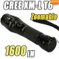 Retractable Smiling Shark Zoomable CREE XM XM-L T6 LED 1600 Luments 5-Mode Focus Flashlight