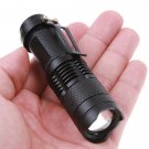 Mini CREE Q5 LED Flashlight 7W 300LM Torch Adjustable Focus Zoom Light Lamp