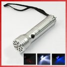 3 in 1 Multi-functional 15 LEDs + UV Laser Ultraviolet Flashlight Lamp