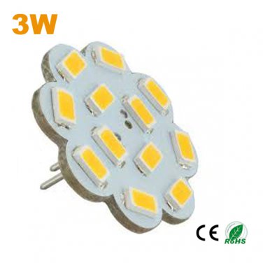 5pcs/lot 3W back pin GY6.35 disc led light 12V flat round panel rear pin super bright day white