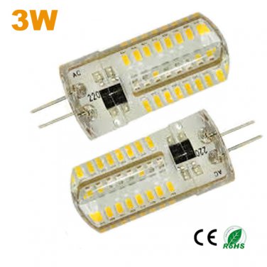 6pcs/lot 3W 12V silicon G4 base led light bulb for cabinet cove lgihtings energy saving