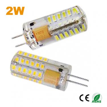 6pcs/lot 2W 12V silicon G4 base led light bulb for cabinet cove lgihtings energy saving