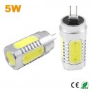 6pcs/lot super bright Aluminum 5W COB G4 led corn light 12V AC/DC 360 degree beam angle