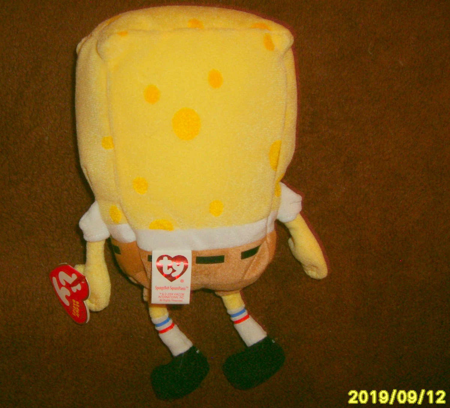 2004 TY Original Beanie Babies Spongebob Squarepants Plush New W/ Tags