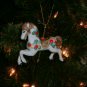 Hand Painted Porcelain Bisque Carousel Horse Ornament