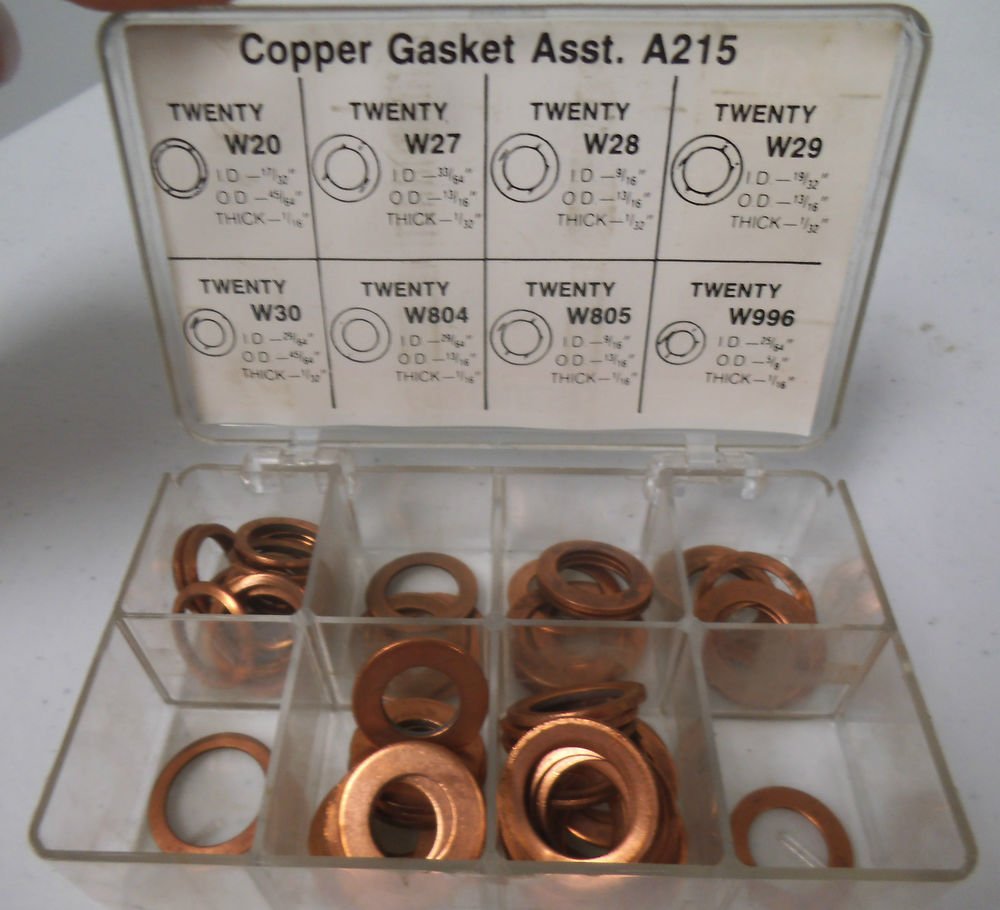 CARQUEST Copper Gasket Rings Box W20 W27 W28 W29 W30 W804 W805 W996