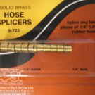9-723 Hose Splicers Solid Brass 1/4" ID Rubber 1/4" Barb FREE SHIPPING