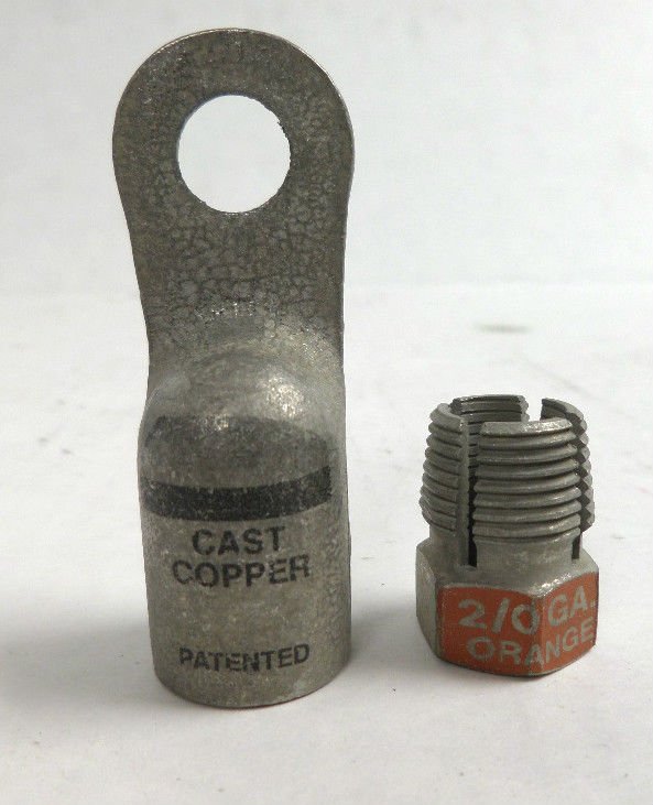 Borg Warner 2 Gauge 3/8 Hole Compression Lug Terminals BH404 BH-404 Brand New