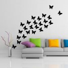 ( 24'' x 21'') Vinyl Wall Decal Flock of Butterflies / 24 pcs of Butterfly Home Decor Art Stickers