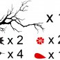 ( 16''x12'') Vinyl Wall Decal Tree with Birds and Flowers / Art Decor Stickers + Free Decal Gift!