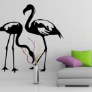(24''x23'') Vinyl Wall Decal Flamingo Couple Birds Romantic Love Art Decor Sticker + Free Decal Gift