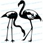 (35''x35'') Vinyl Wall Decal Flamingo Couple Birds Romantic Love Art Decor Sticker + Free Decal Gift
