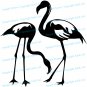 (47''x47'') Vinyl Wall Decal Flamingo Couple Birds Romantic Love Art Decor Sticker + Free Decal Gift