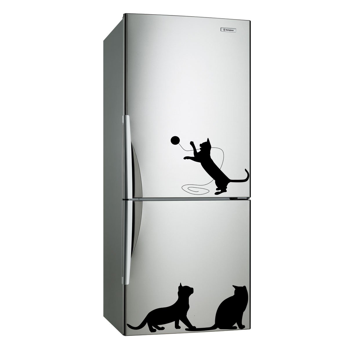(16''x6'') Vinyl Wall Decal Cute Cats Playing / Happy 3 Kittens Art Decor Sticker + Free Decal Gift