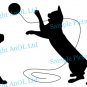 (20''x7'') Vinyl Wall Decal Cute Cats Playing / Happy 3 Kittens Art Decor Sticker + Free Decal Gift