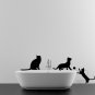 (28''x10'') Vinyl Wall Decal Cute Cats Playing / Happy 3 Kittens Art Decor Sticker + Free Decal Gift