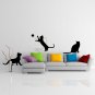 (47''x17'') Vinyl Wall Decal Cute Cats Playing / Happy 3 Kittens Art Decor Sticker + Free Decal Gift