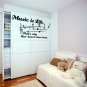 (28''x11'') Vinyl Wall Decal Quote "Music Is Life" / Art Decor Home Sticker + Free Decal Gift!