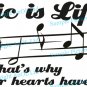 (55''x22'') Vinyl Wall Decal Quote "Music Is Life" / Art Decor Home Sticker + Free Decal Gift!