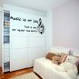(55''x22'') Vinyl Wall Decal Quote "Music Is My Life" / Art Decor Home Sticker + Free Decal Gift!