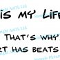 (71''x28'') Vinyl Wall Decal Quote "Music Is My Life" / Art Decor Home Sticker + Free Decal Gift!