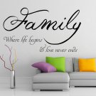 (16''x9'') Vinyl Wall Decal Quote Family / Inspirational Text Art Decor Sticker + Free Decal Gift!