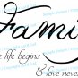 (16''x9'') Vinyl Wall Decal Quote Family / Inspirational Text Art Decor Sticker + Free Decal Gift!