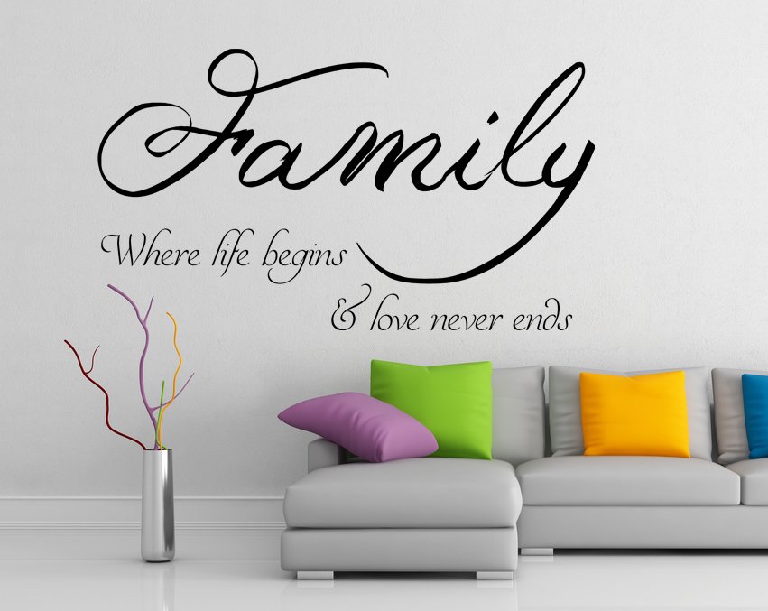 (28''x16'') Vinyl Wall Decal Quote Family / Inspirational Text Art Decor Sticker + Free Decal Gift!