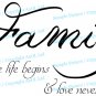 (39''x23'') Vinyl Wall Decal Quote Family / Inspirational Text Art Decor Sticker + Free Decal Gift!