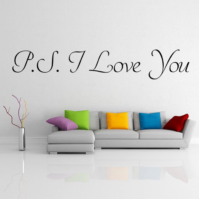 (31''x6'') Vinyl Wall Decal Quote P.S. I Love You / Inspirational Decor Sticker + Free Decal Gift!