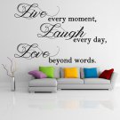 (24''x16'') Vinyl Wall Decal "Live Laugh Love" / Inspirational Text Decor Sticker + Free Decal Gift!